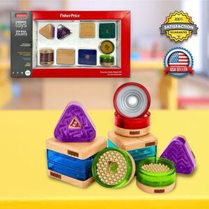 Fisher-Price Surprise Inside Wooden Developmental Sensory Toys Blocks 12m+ NEW